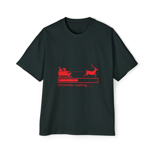 Christmas Loading Oversized Tee – Festive Santa Sleigh Holiday T-Shirt Printify