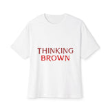 Thinking Bold Text Unisex oversized Boxy Tee - snazzymerch