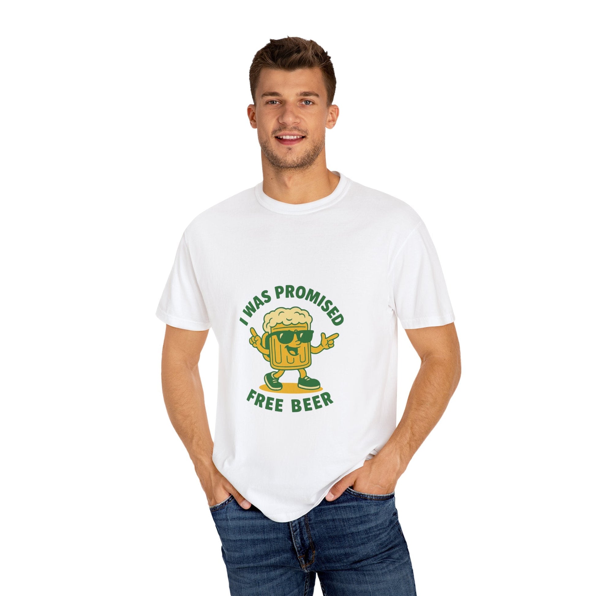 Unisex Garment-Dyed T-shirt – Snazzy Free Beer Edition Printify