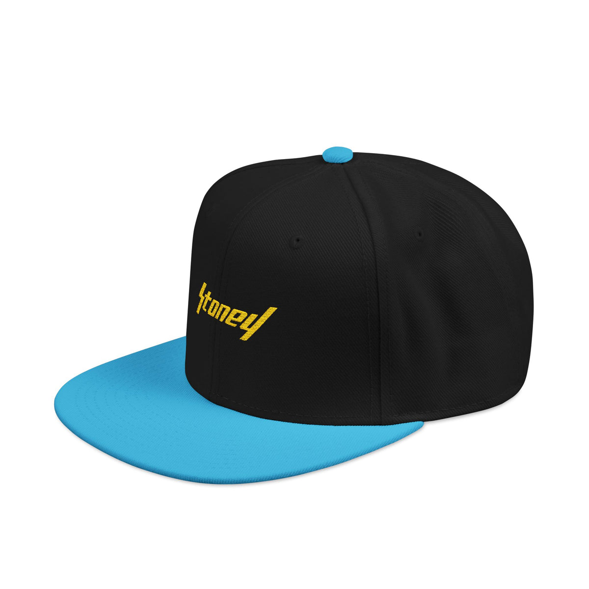 Orange Lightning Text Logo Snapback Cap Printify