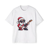 Rockstar Santa Oversized Tee – Cool Christmas Guitar T-Shirt Printify