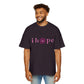 Pink Hope Smile Men's Heavy Oversized Tee - snazzymerch