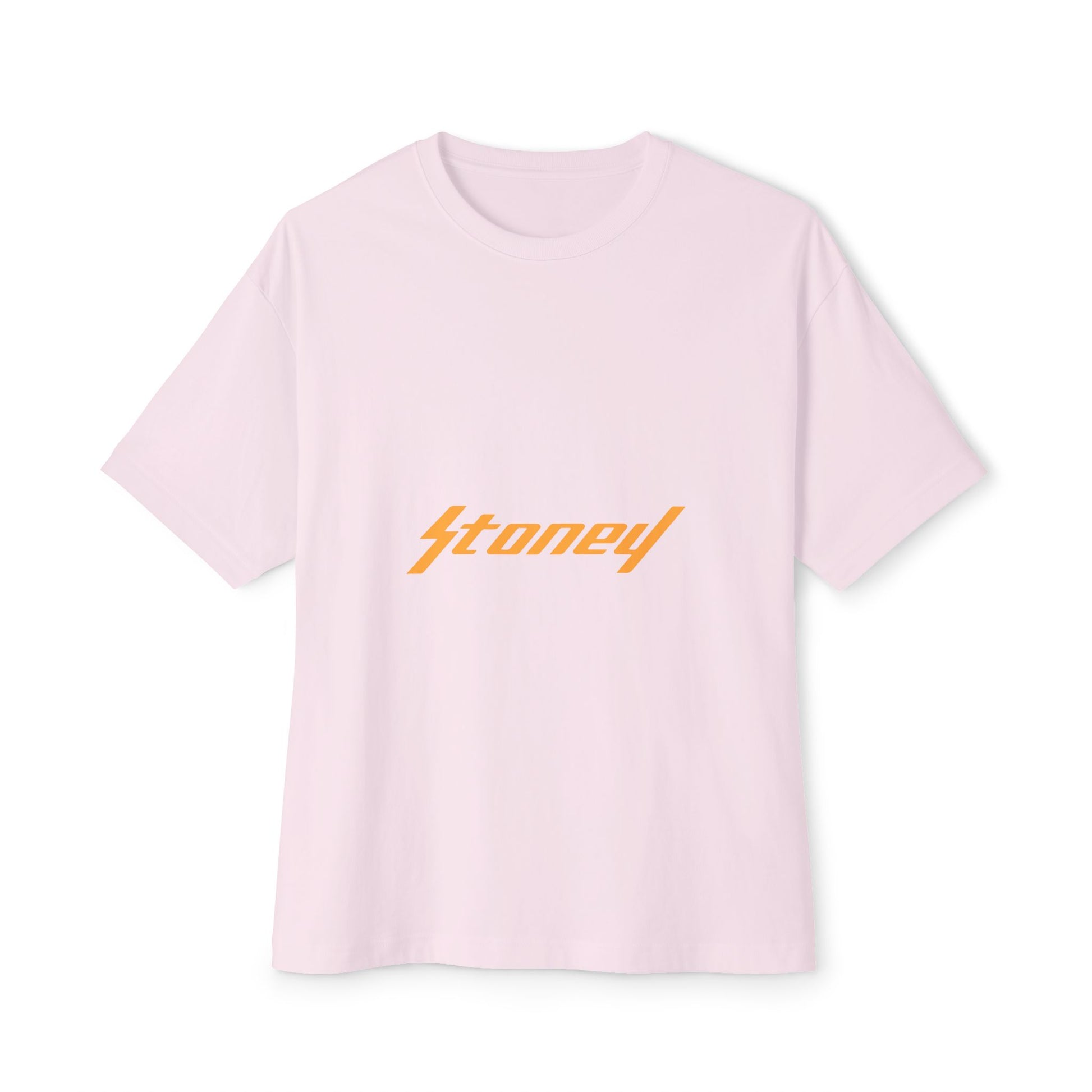 Orange Lightning Text Logo Unisex Oversized Boxy Tee Printify