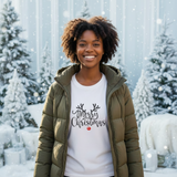Merry Christmas Reindeer Oversized Unisex T-Shirt – Holiday Edition Printify