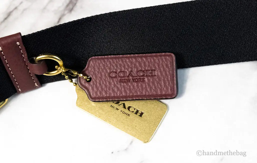 Coach Sullivan Wine Chambray Canvas Pebbled Leather Pack Bag snazzymerch