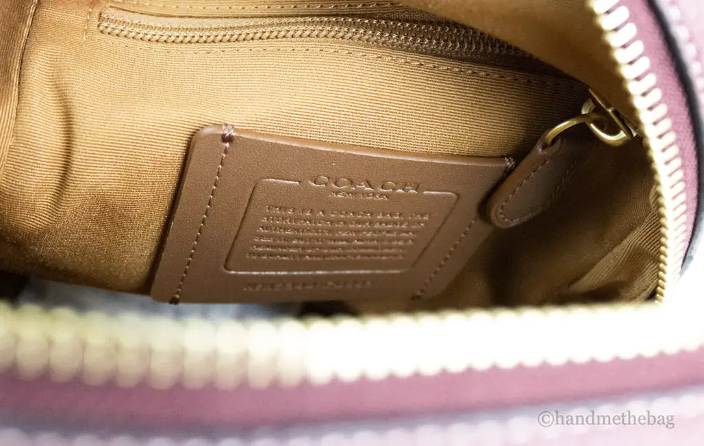 Coach Sullivan Wine Chambray Canvas Pebbled Leather Pack Bag snazzymerch